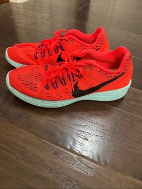 Nike LunarTempo Orange Light Blue Running Shoes Women's Size 9.5 READ